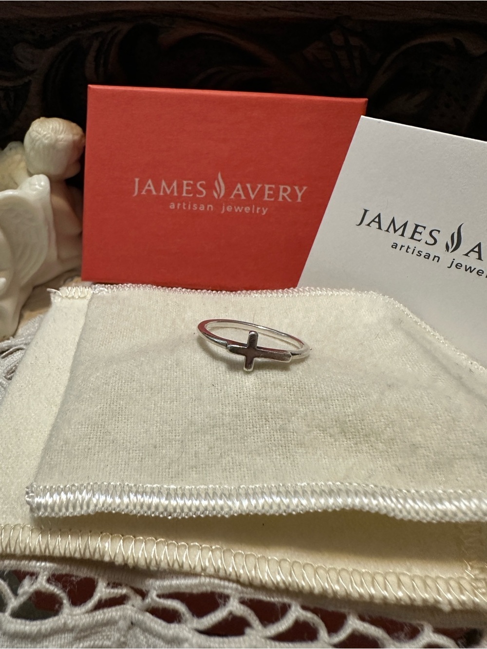 James Avery Sterling Sideways Cross Ring - Silver